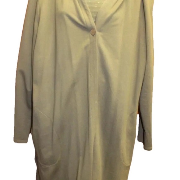 J. Jill Pure Jill Khaki Olive Green Hooded Long Duster Women's Jacket XL - Picture 1 of 3